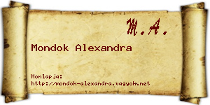 Mondok Alexandra névjegykártya